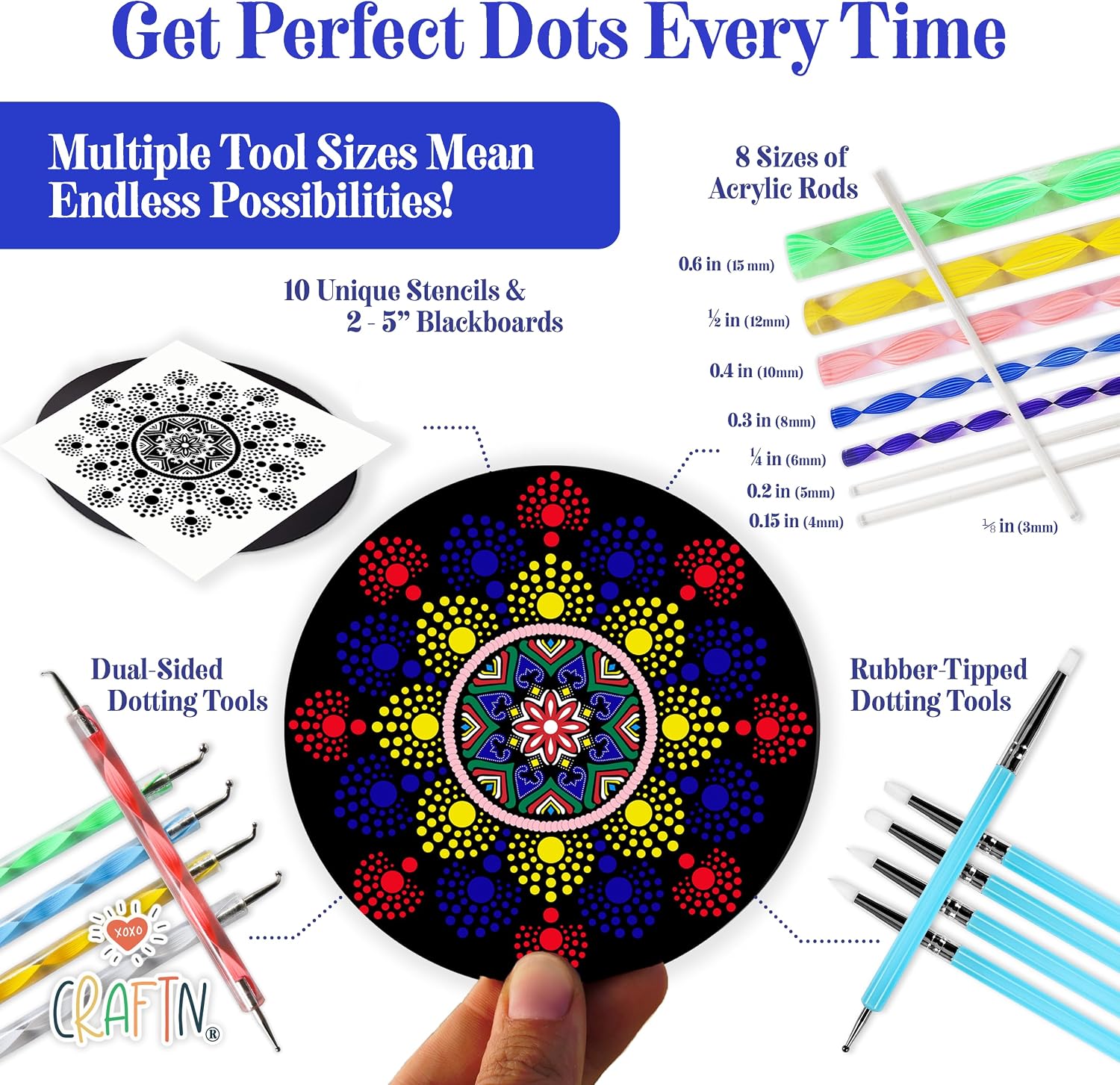 Craftn listing image: dotting tools and stencils